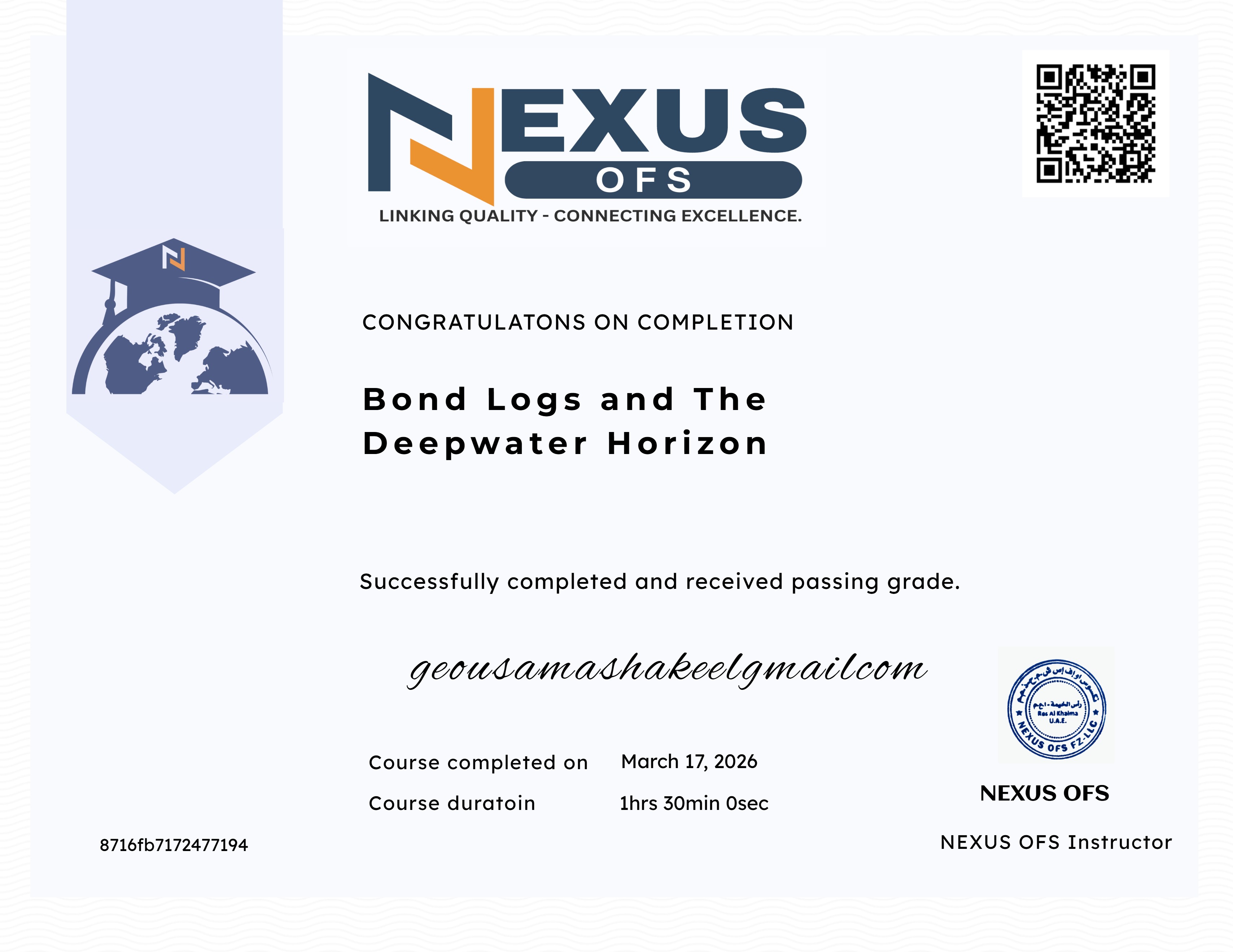 Bond Logs and The Deepwater Horizon