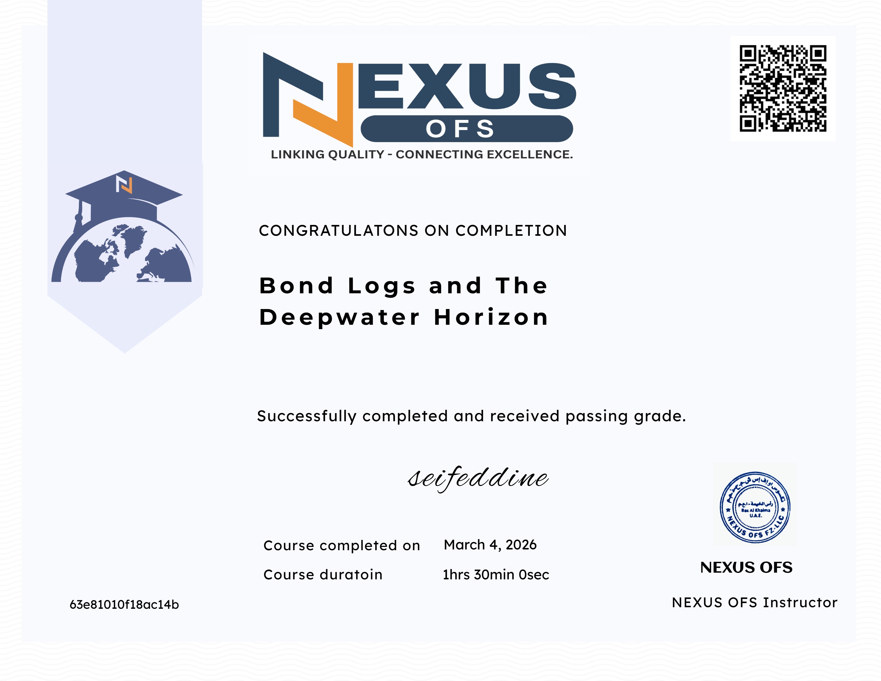 Bond Logs and The Deepwater Horizon
